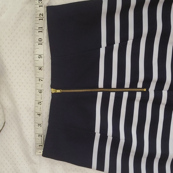 H&M Womens Navy Blue/White Nautical Striped Pencil Skirt-Back Zipper-Sz 4 - Picture 13 of 17